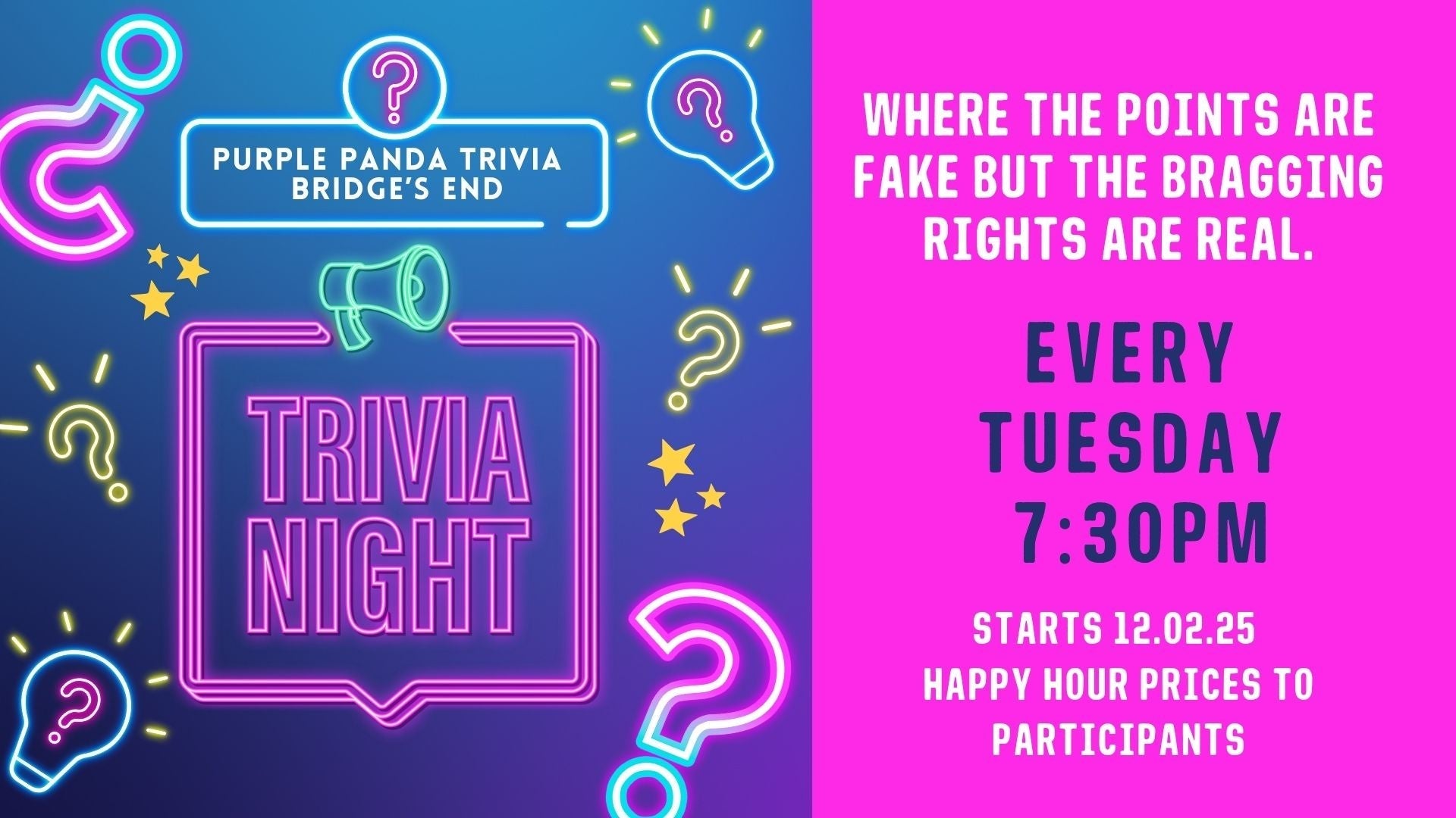 12/30: TRIVIA NIGHTS at 7:30PM