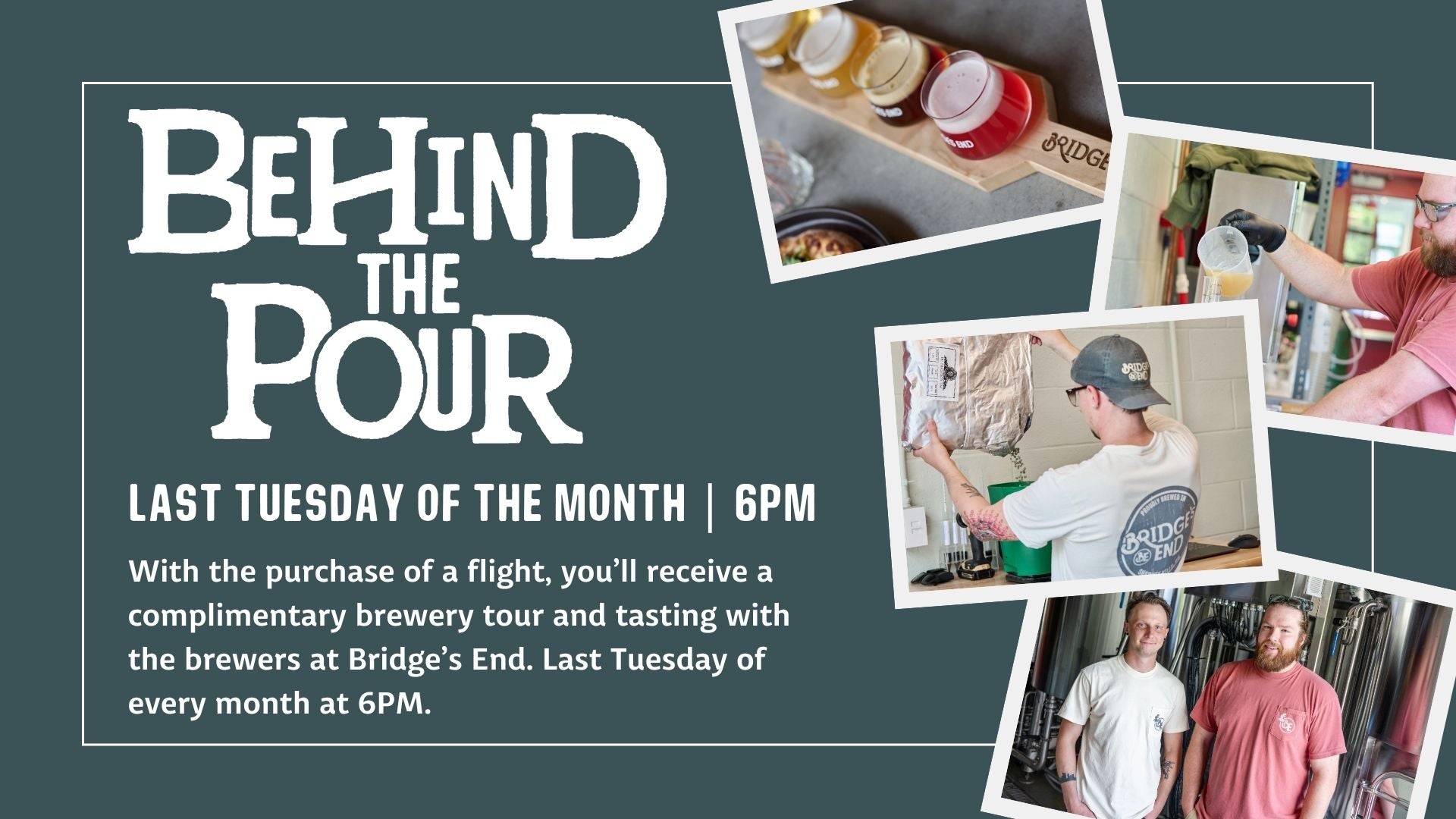 12/30: Behind The Pour at 6PM.